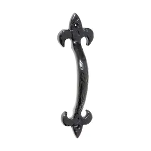 1865 Pull Handle Iron Fleur-de-lis Matte Black H180xP32mm