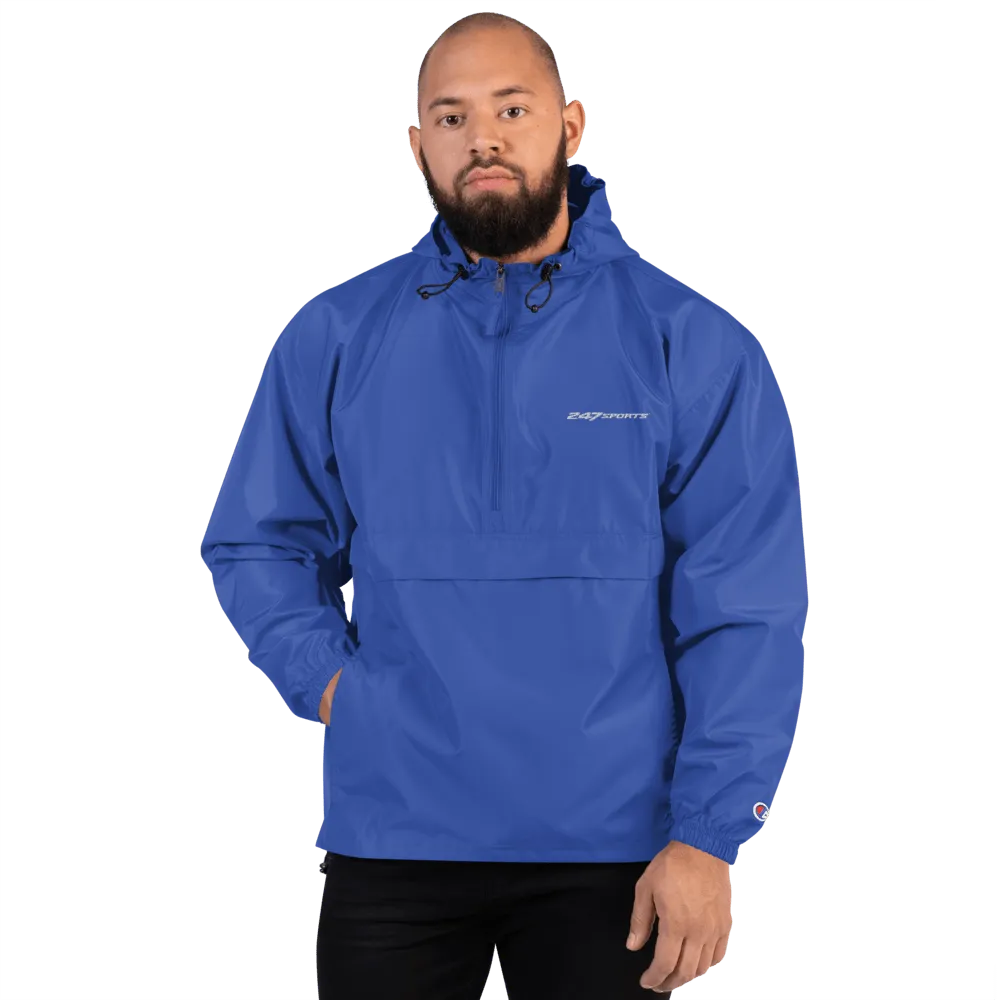 247 Sports White Logo Embroidered Packable Jacket