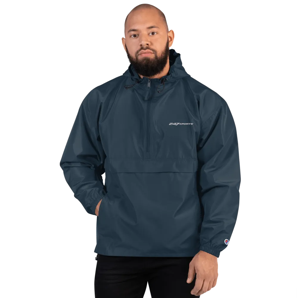 247 Sports White Logo Embroidered Packable Jacket