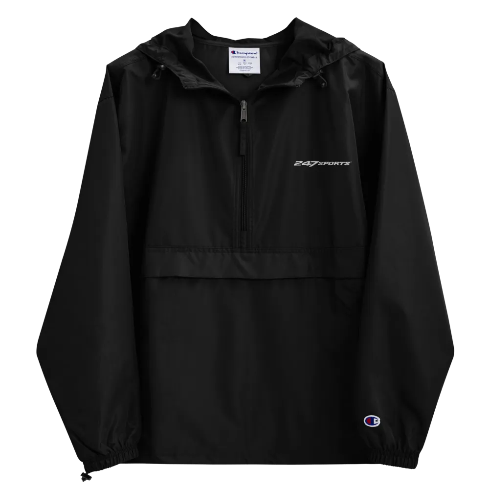 247 Sports White Logo Embroidered Packable Jacket