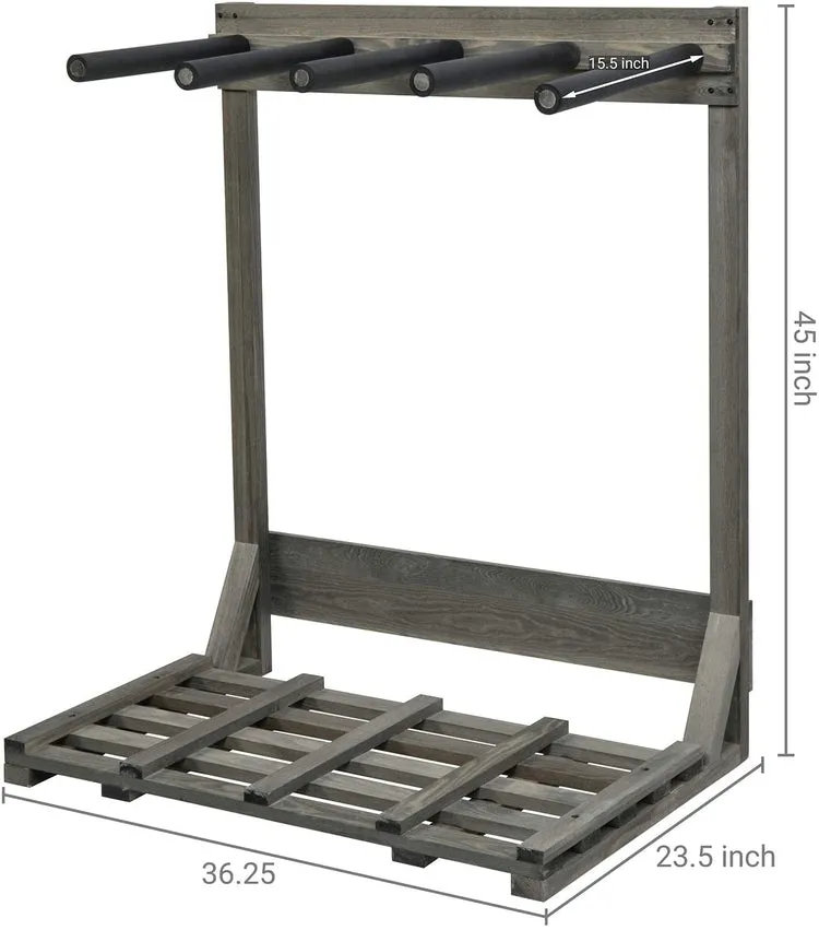 4-Ft Gray Freestanding Vertical Surfboard Storage Rack