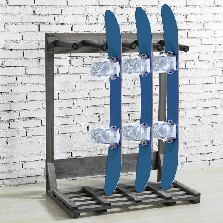 4-Ft Gray Freestanding Vertical Surfboard Storage Rack
