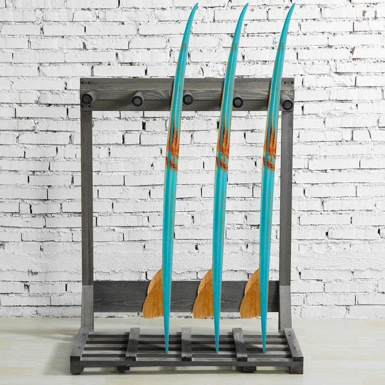 4-Ft Gray Freestanding Vertical Surfboard Storage Rack