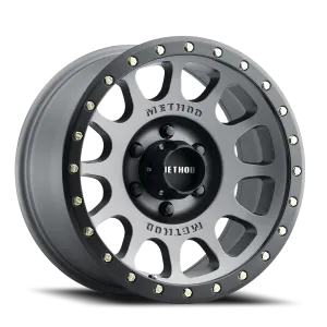 Aluminum Wheels 17x8.5 NV MR305 Bolt Pattern 6 On 139.7 Offset 0 Lip Size 1.3 Titanium TT Matte Black Lip Method