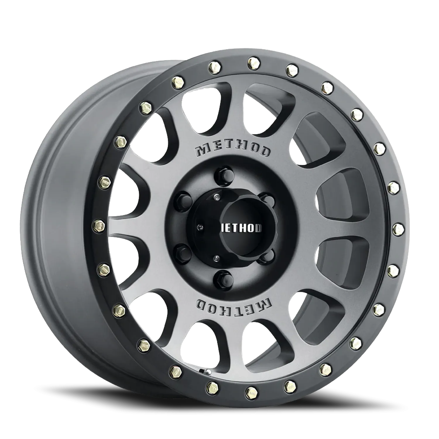 Aluminum Wheels 17x8.5 NV MR305 Bolt Pattern 6 On 139.7 Offset 0 Lip Size 1.3 Titanium TT Matte Black Lip Method