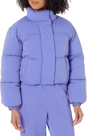 Amazon Essentials Women's Cropped Full-Zip Puffer Jacket (Quilted Matte or Sherpa Fleece)