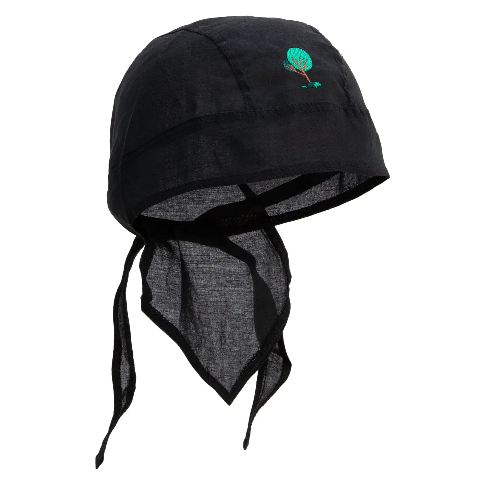 Autumn Trees Embroidered Cotton Poplin Biker Style Head Wrap