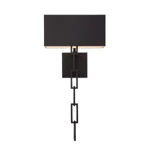 Brian Patrick Flynn Alston 2 Light Matte Black   White Sconce