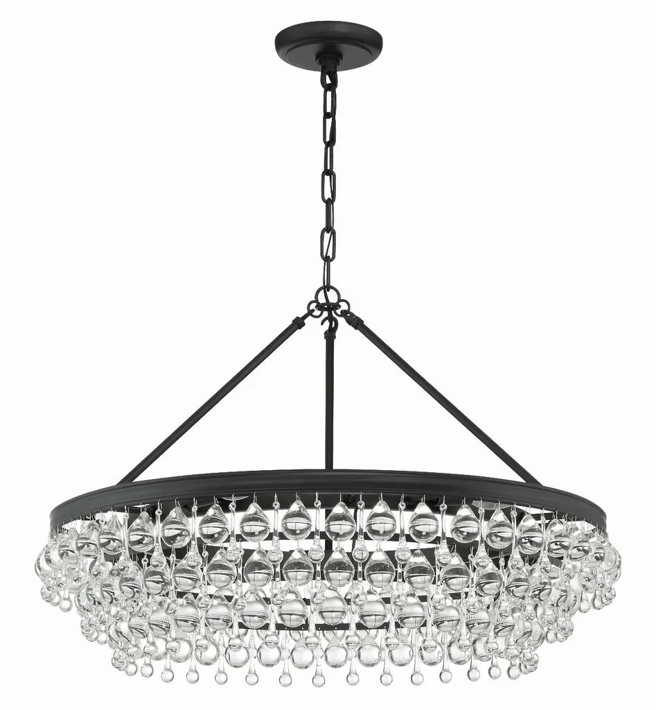 Calypso 6 Light Matte Black Chandelier