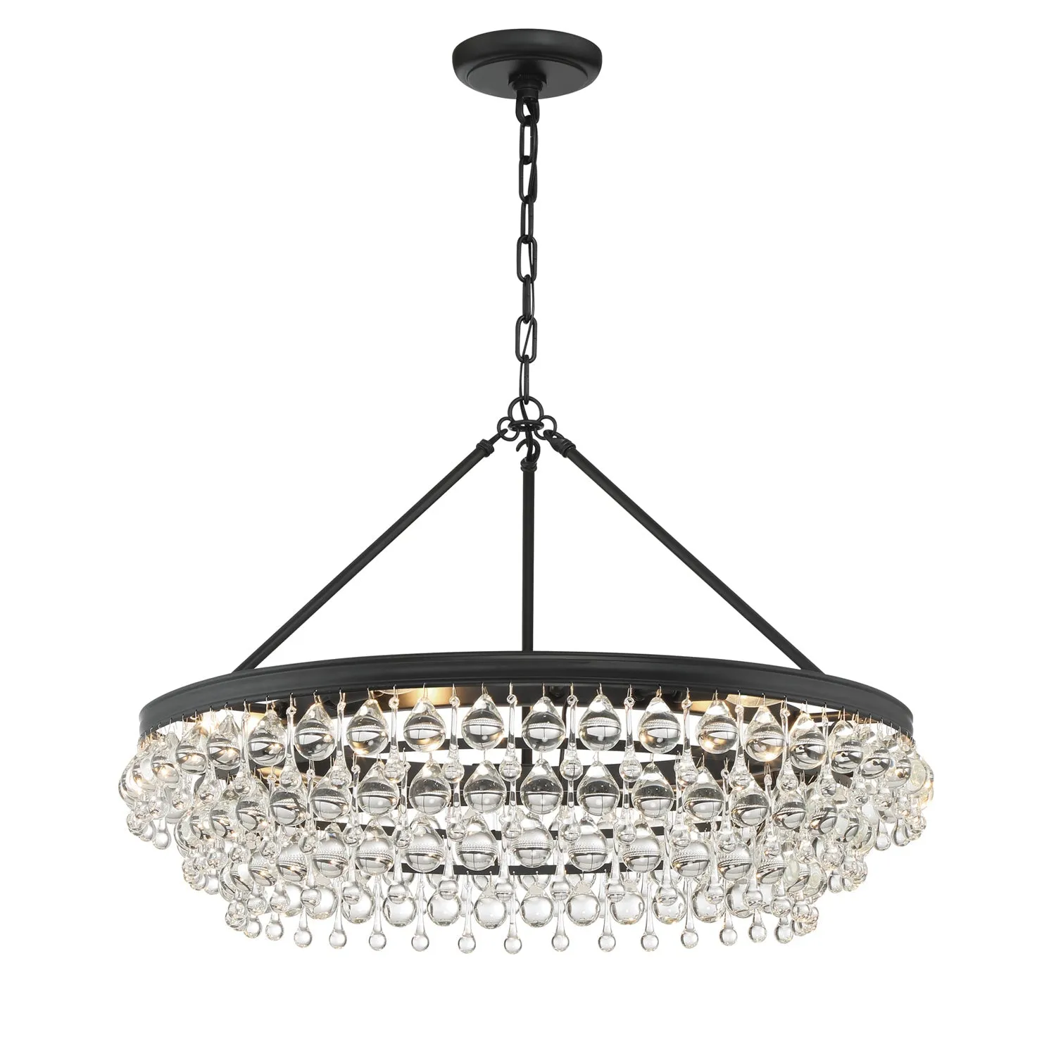Calypso 6 Light Matte Black Chandelier