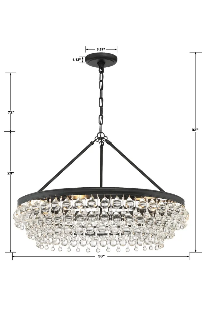 Calypso 6 Light Matte Black Chandelier