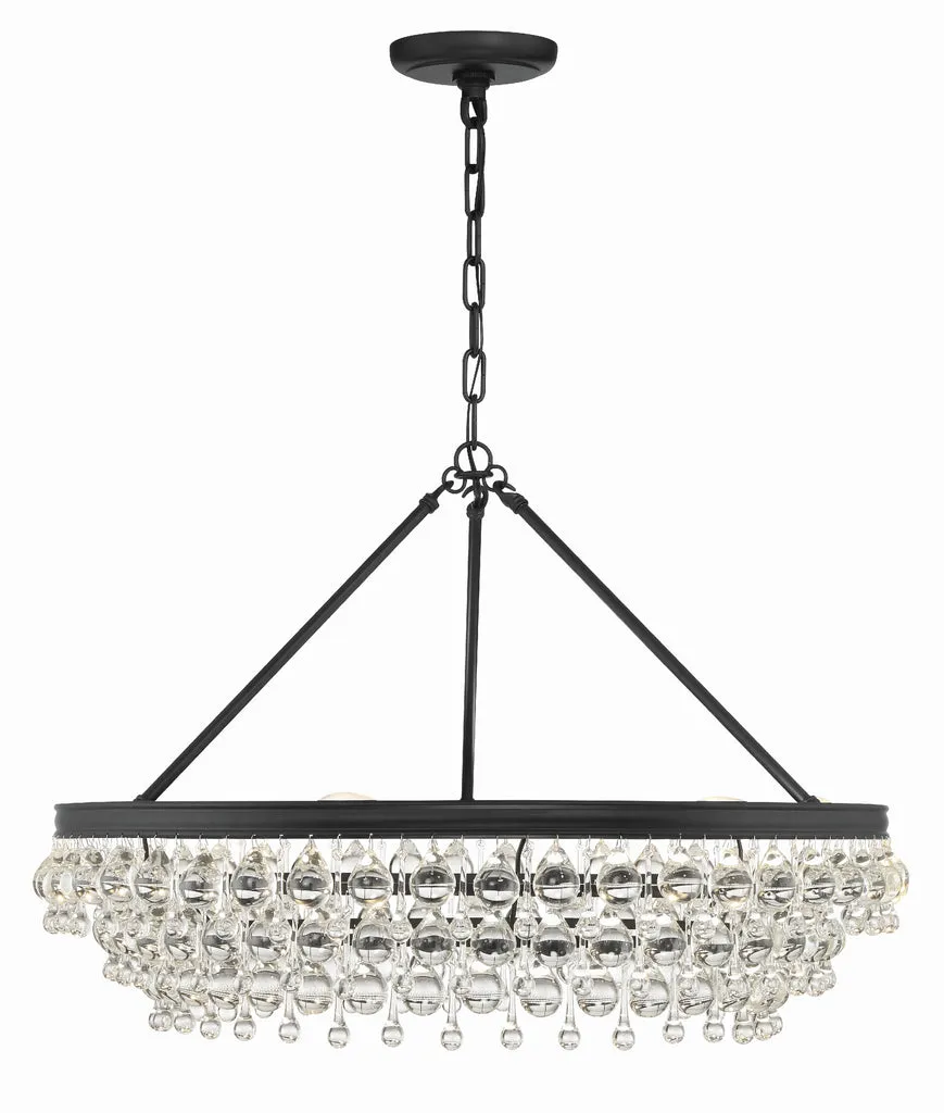 Calypso 6 Light Matte Black Chandelier