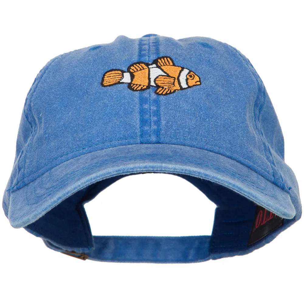 Clownfish Embroidered Washed Cotton Cap