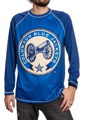 Columbus Blue Jackets Jersey Style Long Sleeve Rashguard