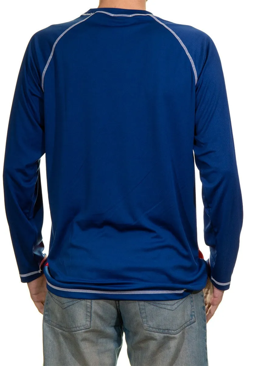Columbus Blue Jackets Jersey Style Long Sleeve Rashguard