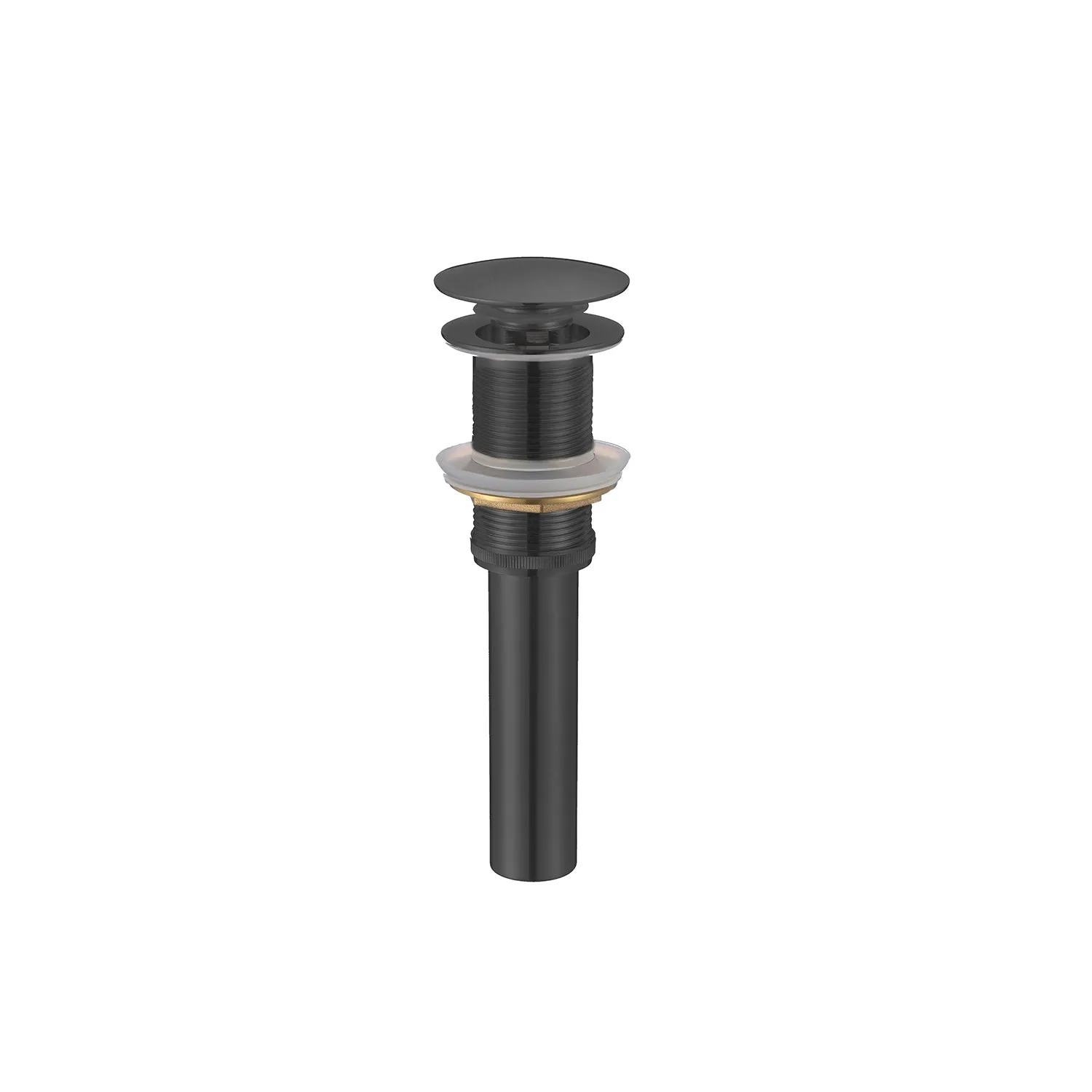 DAX Round Vanity Sink Pop up Drain without Overflow, Brass Body, Matt Black Finish, 2-3/4 x 2-3/4 Inches (DAX-82016-BL)