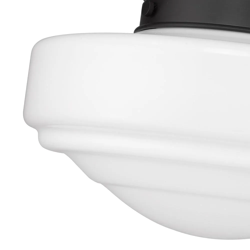 Golden Lighting  0508-M BLK-VMG Ingalls Medium Milk Glass School House Pendant