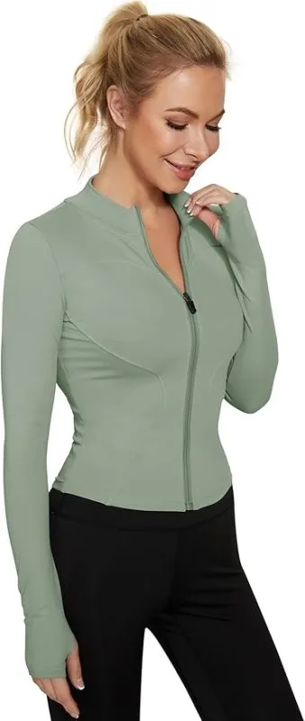 IECCP Womens Long Sleeve Sports T-Shirt Fitness Workout Yoga Crop Tops Ladies Running Half Zip Breathable with Thumb Holes