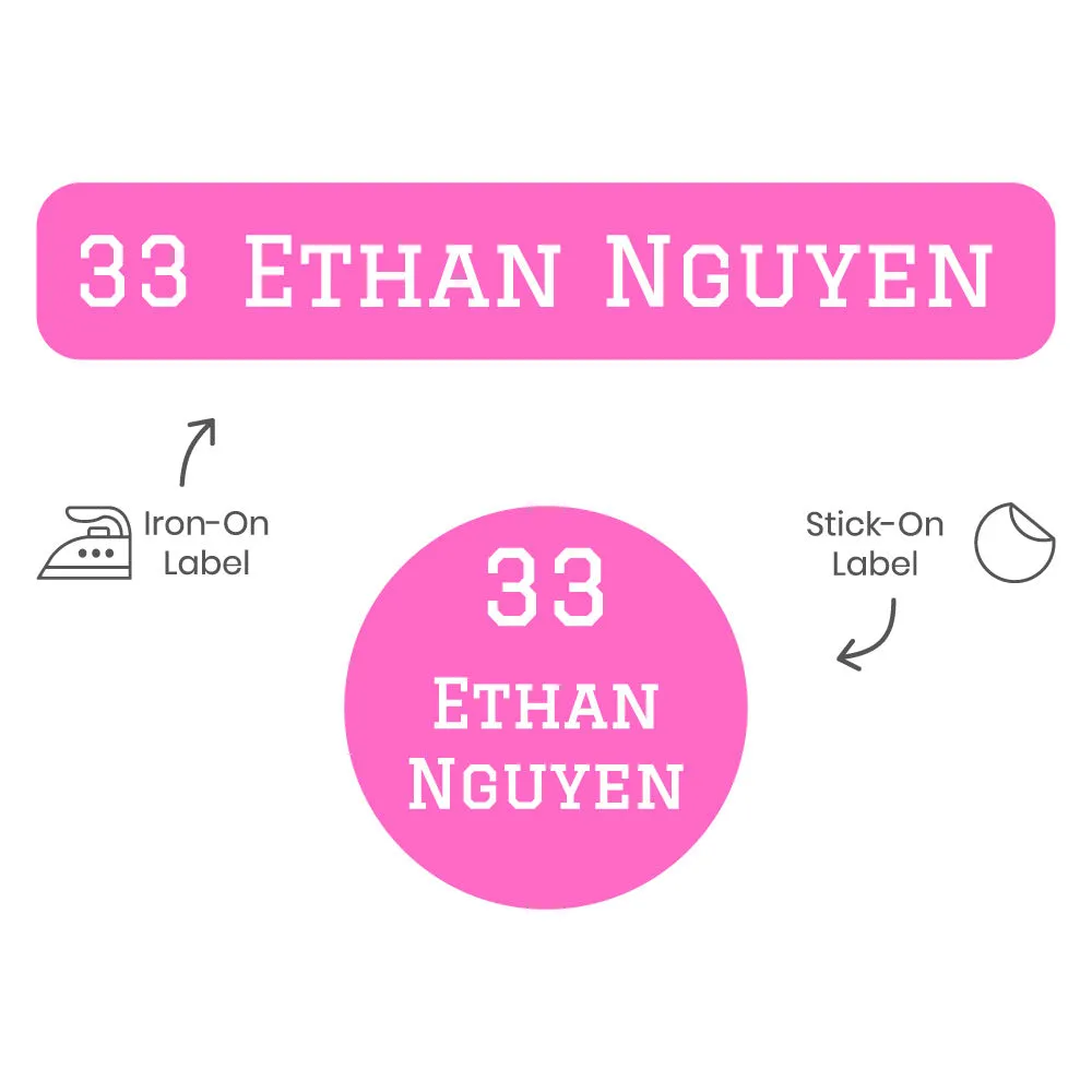 Jersey Camp Clothing Labels Pack