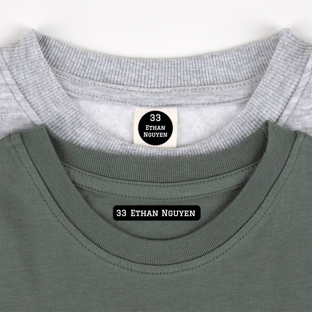 Jersey Camp Clothing Labels Pack