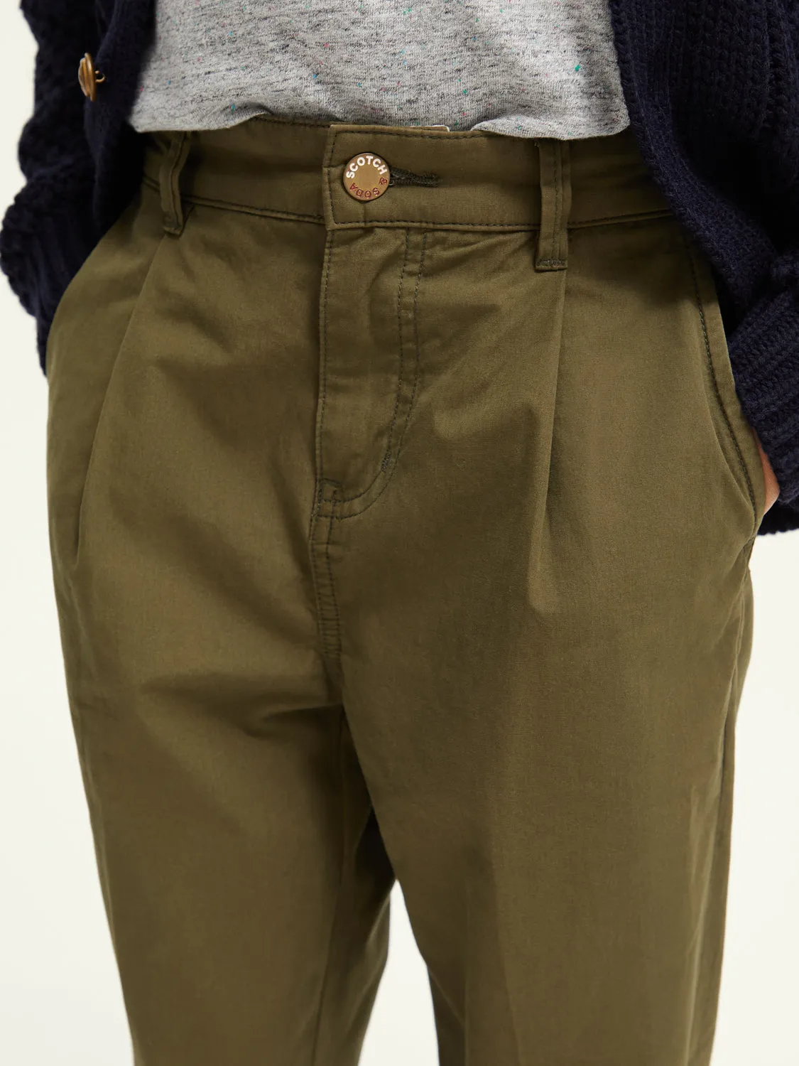 Kids - Loose-tapered fit pleated chino