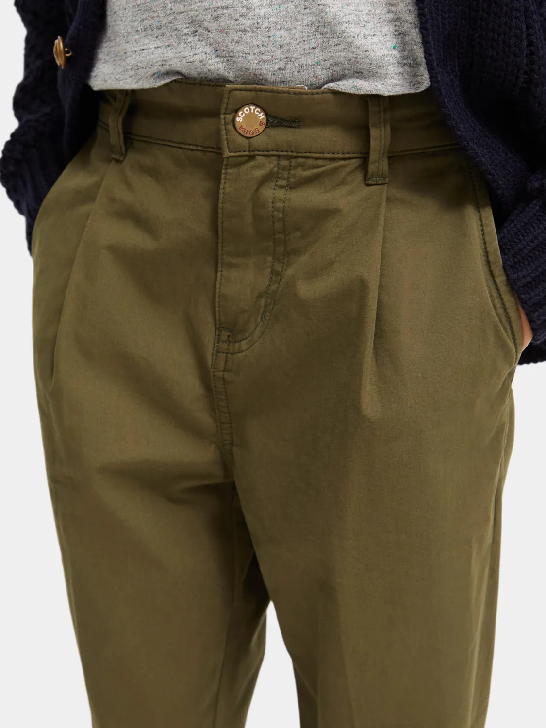 Kids - Loose-tapered fit pleated chino