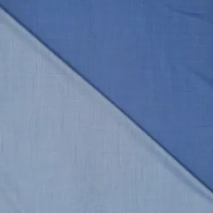 Light Blue & Blue Solid Double Faced Emerald Super 130's Ariston Fabric