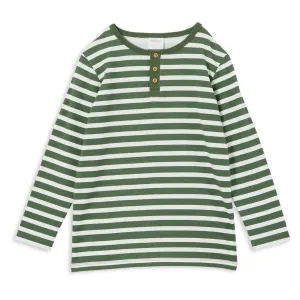 Milky Henley - Green Stripe