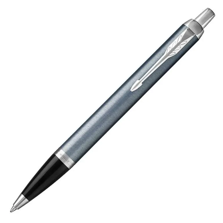 Parker IM Ballpoint Pen - Blue Light Grey Chrome Trim - Refill Black Medium (M)