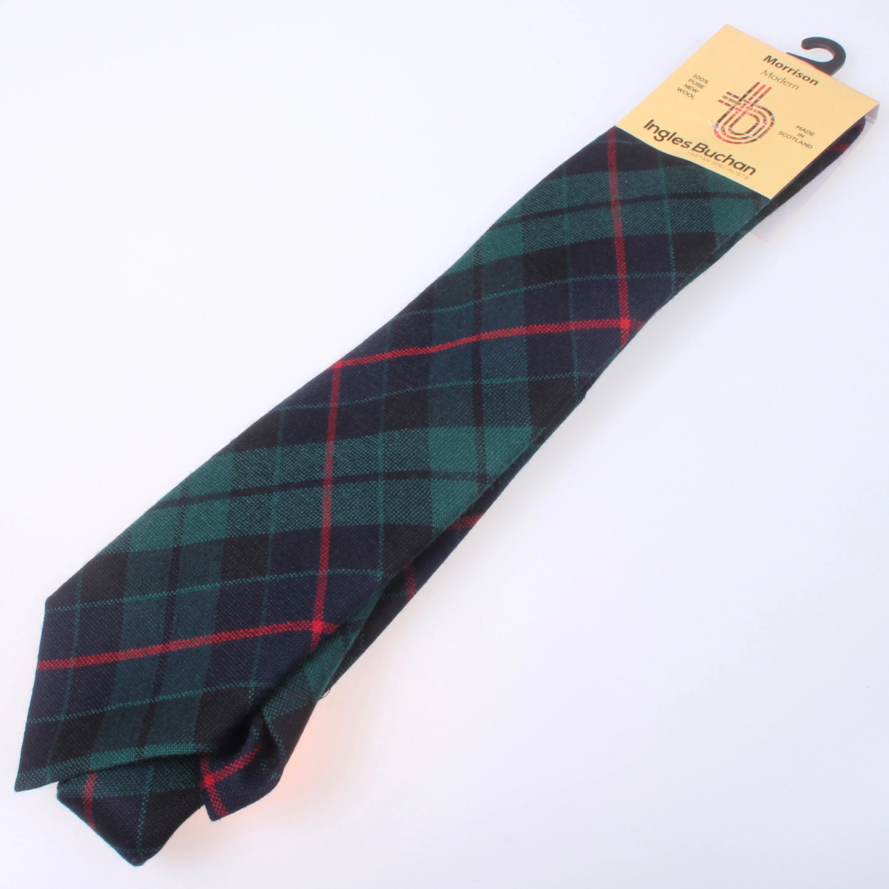 Pure Wool Tie in Morrison Green Modern Tartan
