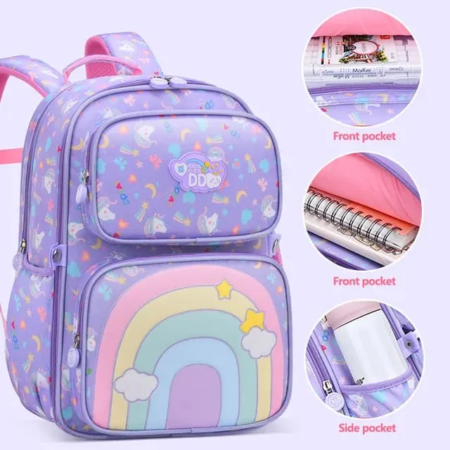 Rainbow Blossom School Backpack
