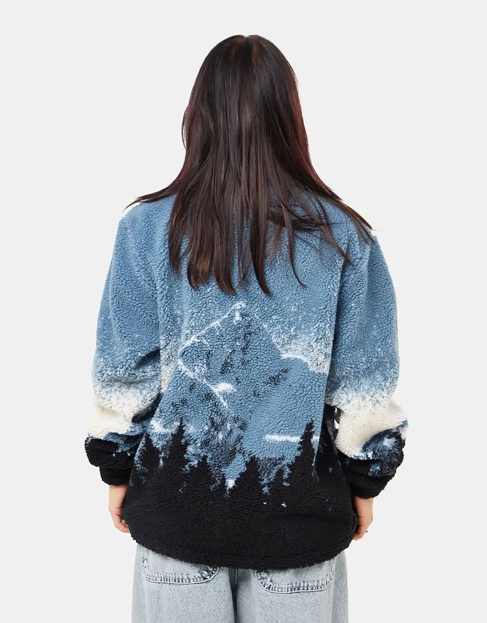 Route One Sharwa Fleece - Mountains (Cerulean)