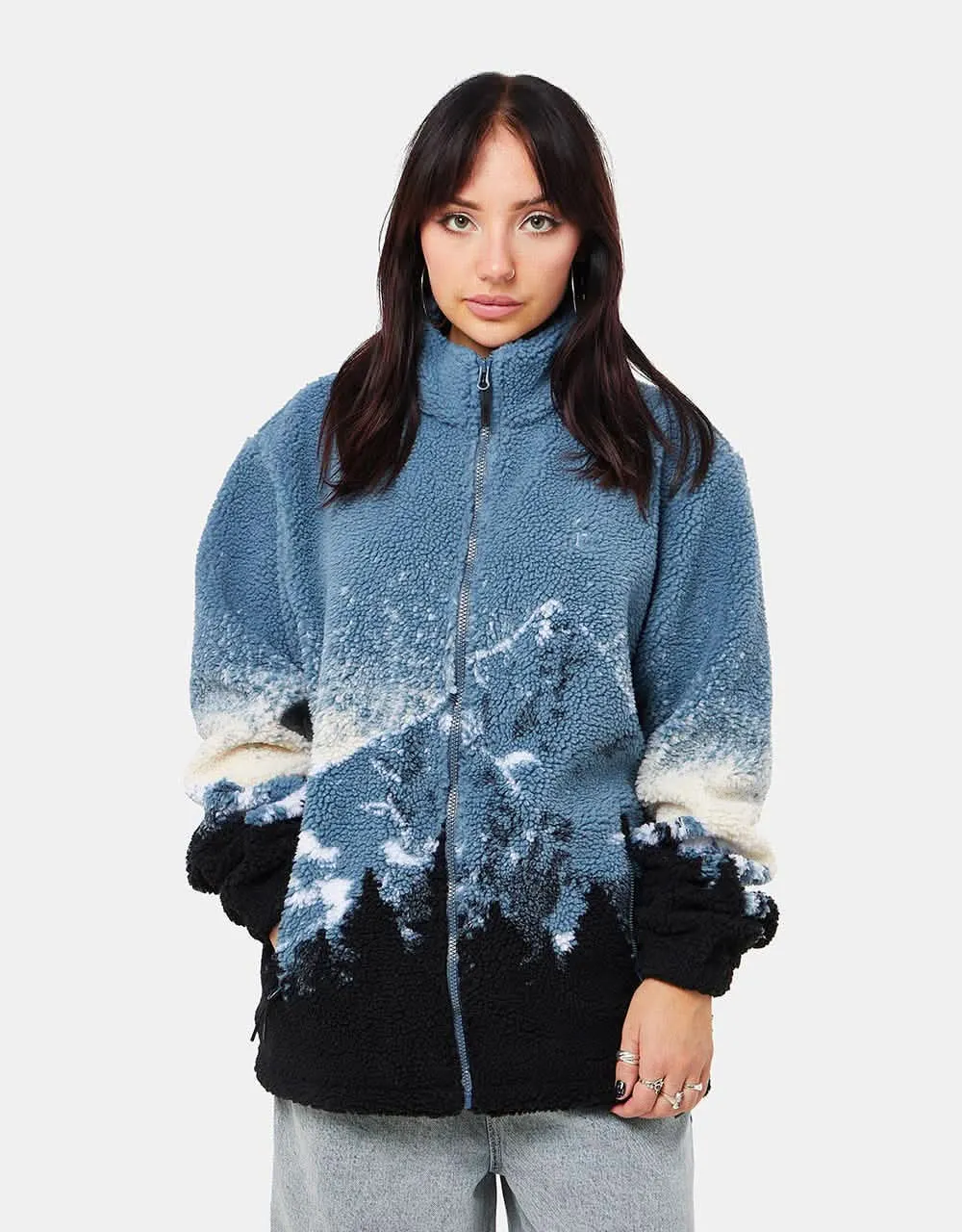 Route One Sharwa Fleece - Mountains (Cerulean)