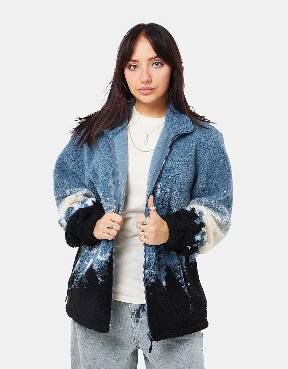 Route One Sharwa Fleece - Mountains (Cerulean)