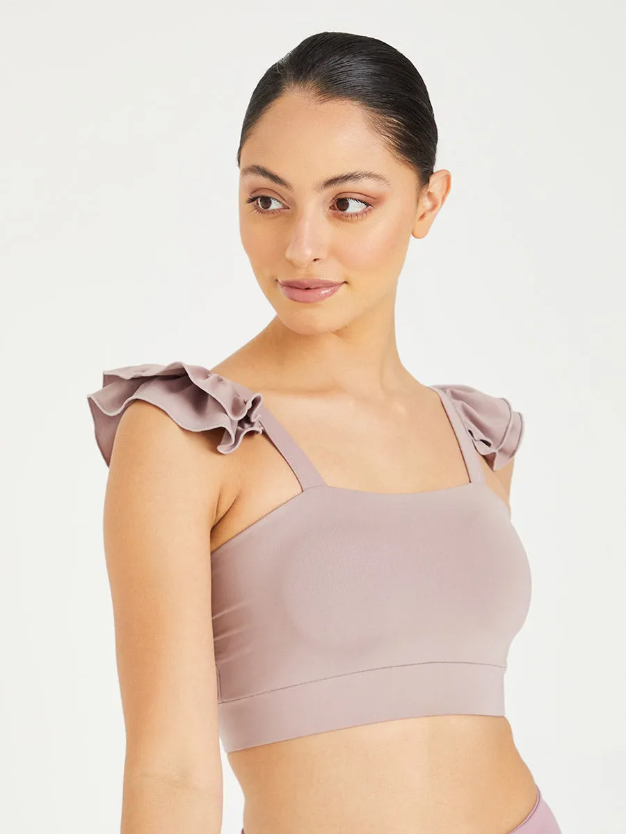 Ruffle Sleeves Sports Bra
