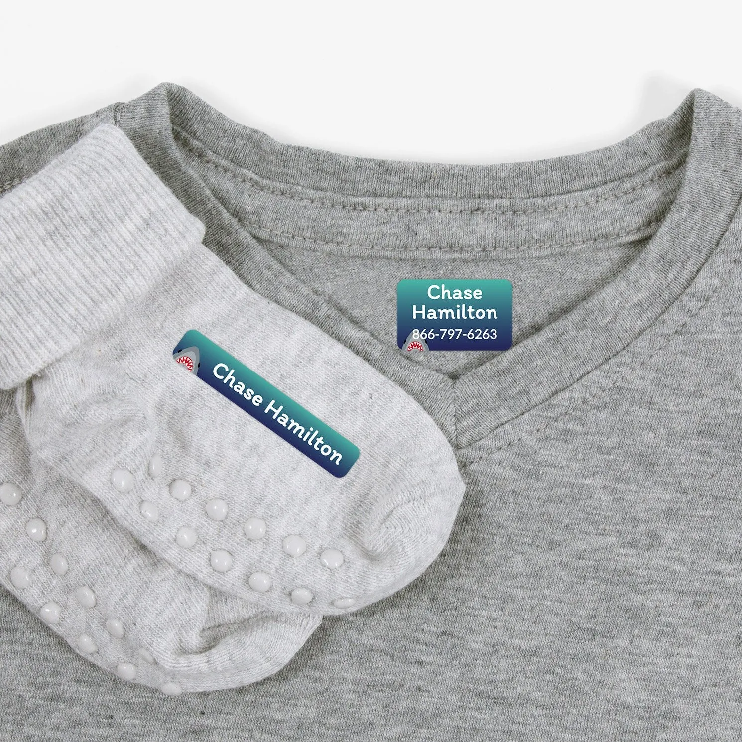 Shark Iron-On Clothing Labels Pack