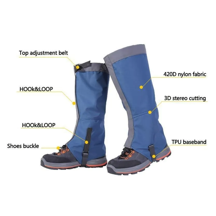 Snow Hiking Waterproof Boot Gaiters -  Safety Waterproof Leg Gaiters and Warmers