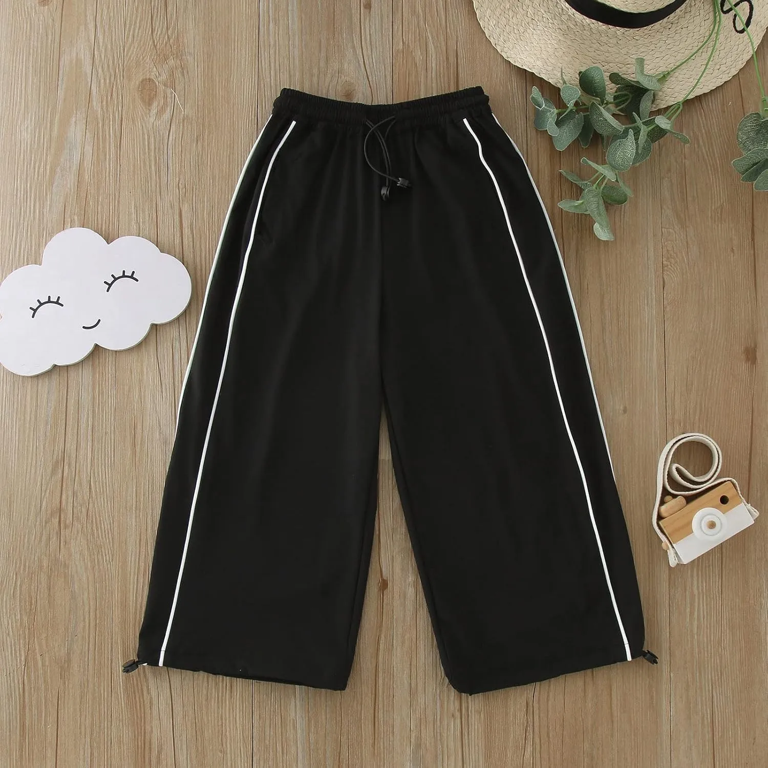 Toddler Boys Girls Wide Leg School Pants Sweatpants Active Baggy Joggers Pull on Quick-Dry Lounge Sports Trousers