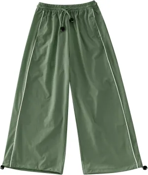 Toddler Boys Girls Wide Leg School Pants Sweatpants Active Baggy Joggers Pull on Quick-Dry Lounge Sports Trousers