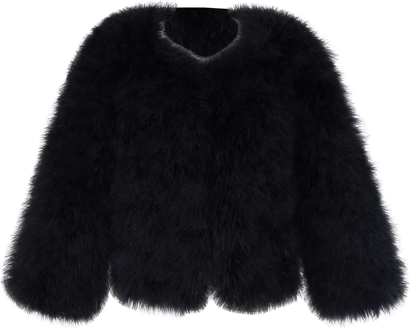Toddler Kids Girls Faux Fur Jacket Coat Winter Warm Thicken Fluffy Jacket Winter Jackets Furry Coat Outerwear 1-7 Years (Black, 6-7 Years)