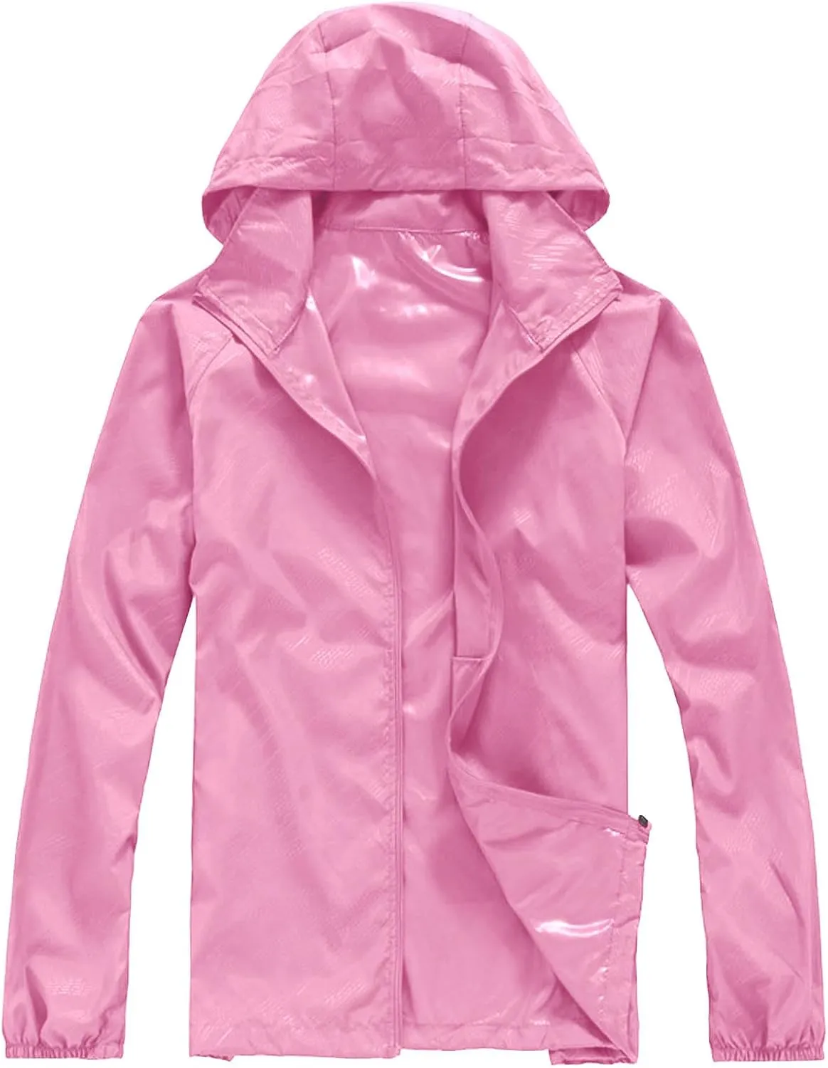 Women's Lightweight Rain Jacket Waterproof Packable Raincoat Sun Protection Hoodies Golf Hiking Travel Windbreaker